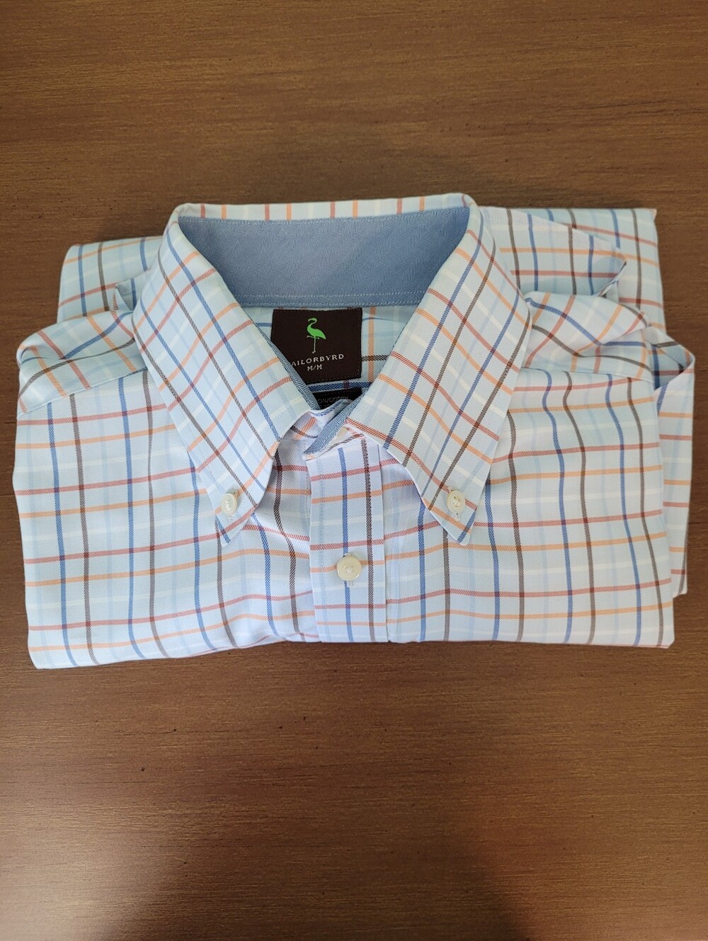 Tailorbyrd Tatersall Check Longstaple 2 Ply Longsleeve Button Down Shirt Mens M